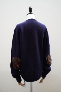 BLESS　 N°80 Pearlpad sweater　 col.Navy/Brown