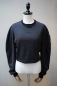画像1: BOWTE　<br />SUVIN COTTON BLEND BACK PILE WIDE&SHORT TOPS　<br />col.BLACK (1)