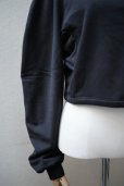 画像3: BOWTE　<br />SUVIN COTTON BLEND BACK PILE WIDE&SHORT TOPS　<br />col.BLACK (3)