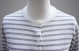 画像2: eleven 2nd　<br />Linen Cotton Border Cardigan　<br />col.White Grey (2)