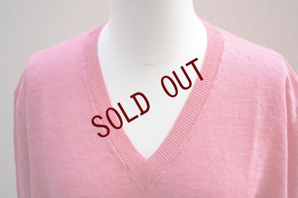 画像2: eleven 2nd　 Fine Linen V-neck Jumper　 col.cherry