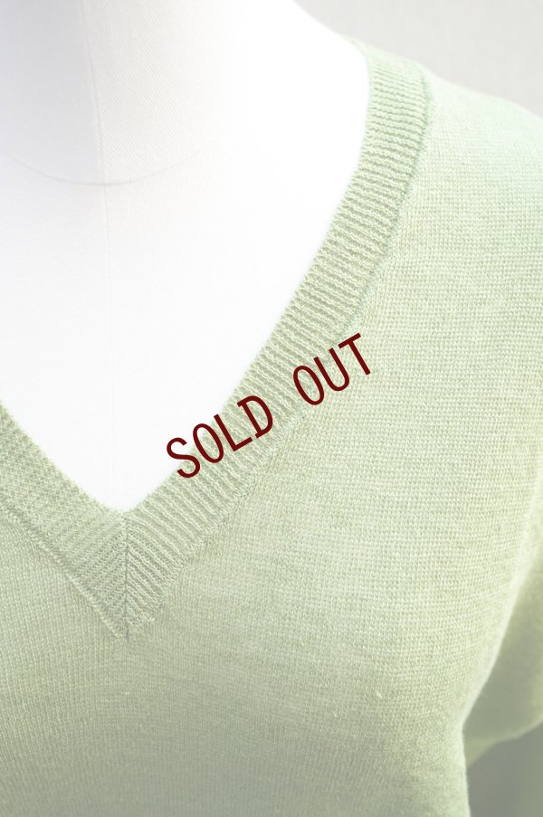 画像4: eleven 2nd　 Fine Linen V-neck Jumper　 col.Leaf Green