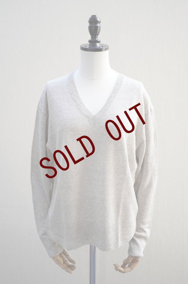 画像1: eleven 2nd　 Fine Linen V-neck Jumper　 col.Beige (1)