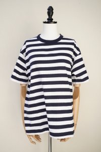 eleven 2nd MEN'S 　 Cotton Border Jersey T-shirt　 col.White/Navy