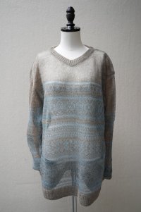 KAKAN　 MOHAIR JACQUARD PULLOVER 　 col. BEIGE MIX