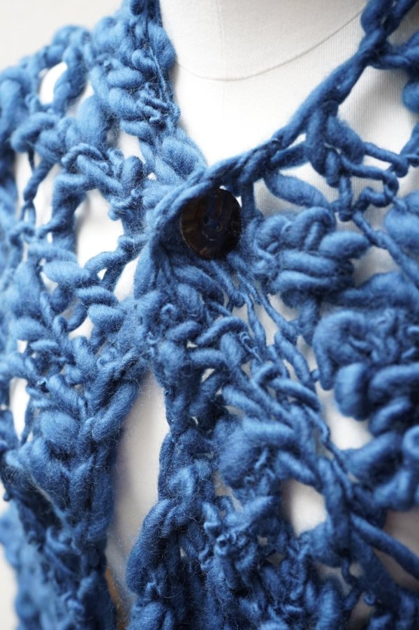 画像3: KAKAN　 HANDSPUN  SHORT PONCHO 　 col. D.BLUE