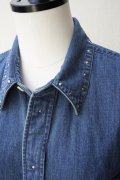 BOWTE　 8OZ SELVAGE DENIM STUDS SHIRT 　 col.WASH BLUE