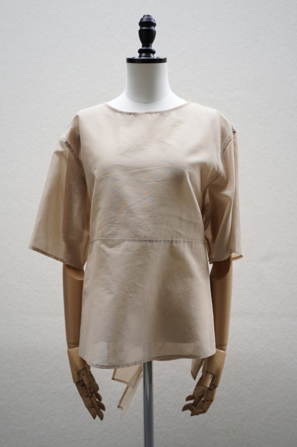 画像1: TENNE HANDCRAFTED MODERN　 ORGANZA HALF SLEEVE PULLOVER　 col. CAMEL (1)