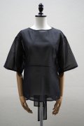 TENNE HANDCRAFTED MODERN　 ORGANZA HALF SLEEVE PULLOVER　 col. BLACK