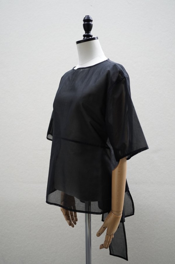 画像2: TENNE HANDCRAFTED MODERN　 ORGANZA HALF SLEEVE PULLOVER　 col. BLACK