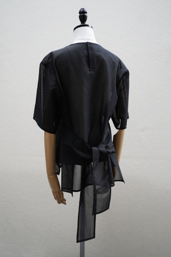 画像3: TENNE HANDCRAFTED MODERN　 ORGANZA HALF SLEEVE PULLOVER　 col. BLACK