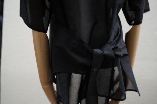 画像4: TENNE HANDCRAFTED MODERN　 ORGANZA HALF SLEEVE PULLOVER　 col. BLACK