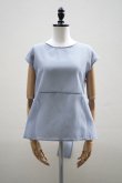 画像1: TENNE HANDCRAFTED MODERN　 ORGANZA NO SLEEVE PULLOVER　 col. BLUE GREY (1)