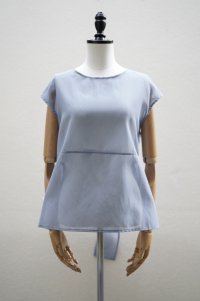 TENNE HANDCRAFTED MODERN　 ORGANZA NO SLEEVE PULLOVER　 col. BLUE GREY