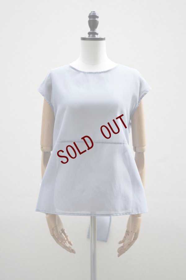 画像1: TENNE HANDCRAFTED MODERN　 ORGANZA NO SLEEVE PULLOVER　 col. BLUE GREY