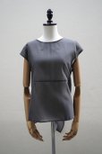 画像1: TENNE HANDCRAFTED MODERN　<br />ORGANZA NO SLEEVE PULLOVER　<br />col. GREY (1)