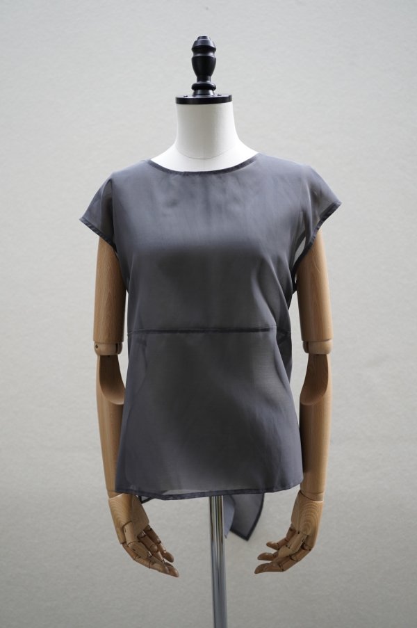 画像1: TENNE HANDCRAFTED MODERN　 ORGANZA NO SLEEVE PULLOVER　 col. GREY (1)