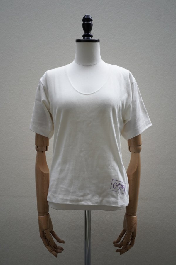 画像1: Cecile Tulkens　 TEE SHIRT CT LTD V NECK COTTON GARMENT　 col. WHITE (1)
