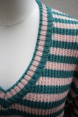 画像3: Cecile Tulkens　 JUMPER CT LTD V NECK COTTON GARMENT　 col. GREEN/PINK (3)