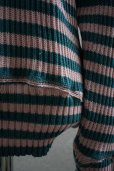 画像4: Cecile Tulkens　 JUMPER CT LTD V NECK COTTON GARMENT　 col. GREEN/PINK