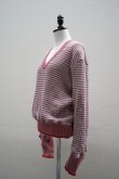 画像2: Cecile Tulkens　 JUMPER CT LTD V NECK COTTON GARMENT　 col. Lt.BLUE/RED (2)