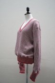 画像2: Cecile Tulkens　<br />JUMPER CT LTD V NECK COTTON GARMENT　<br />col. Lt.BLUE/RED (2)