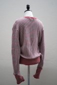 画像3: Cecile Tulkens　 JUMPER CT LTD V NECK COTTON GARMENT　 col. Lt.BLUE/RED