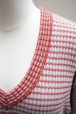 画像4: Cecile Tulkens　 JUMPER CT LTD V NECK COTTON GARMENT　 col. Lt.BLUE/RED (4)