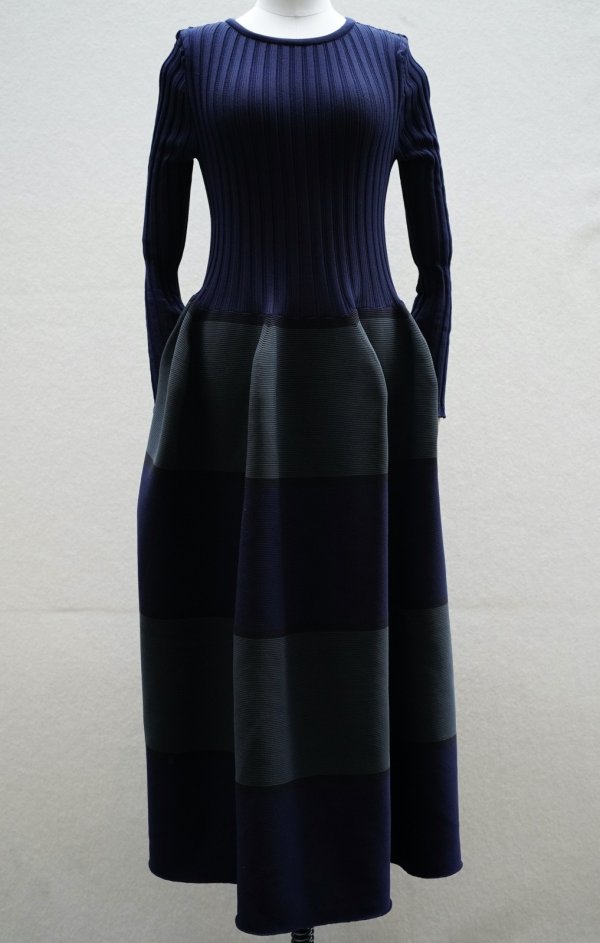 画像1: CFCL　 POTTERY LONG SLEEVE DRESS　 col.NAVY MULTI (1)