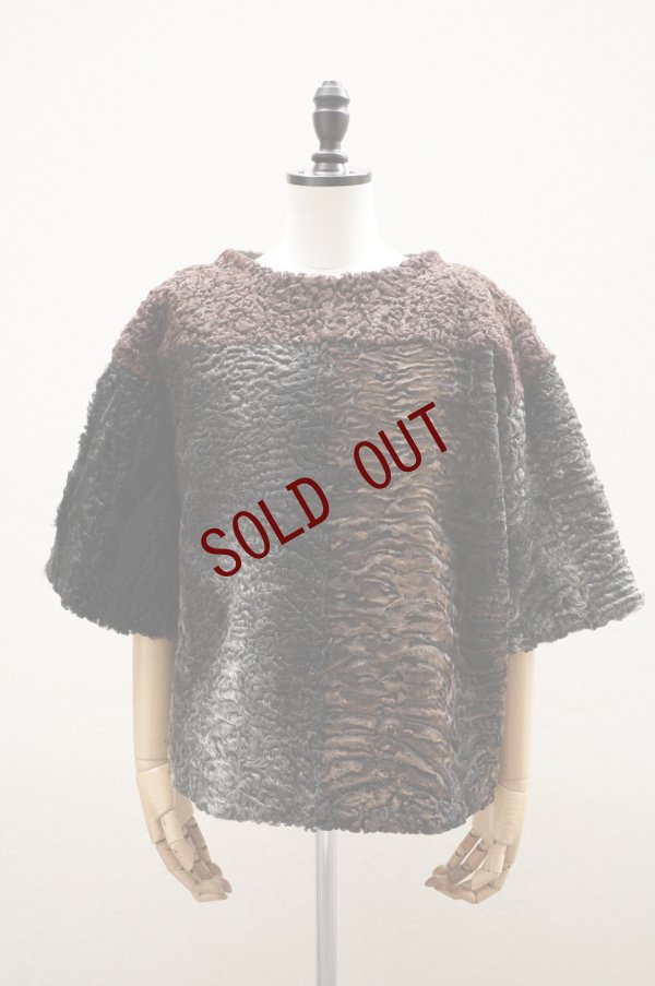 画像1: JULIE KEGELS　 RECYCLED FUR TOP (size S)　 col. BROWN (MIX)
