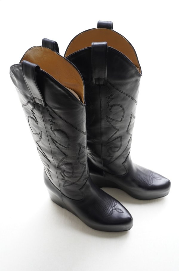 画像2: TANAKA　 WESTERN LONG BOOTS　 col.BLACK