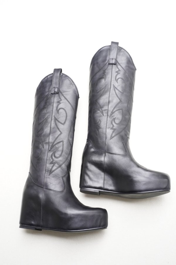 画像1: TANAKA　 WESTERN LONG BOOTS　 col.BLACK