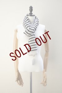 eleven 2nd　 Cashmere no.1　 Border Stole　 col. Navy Border