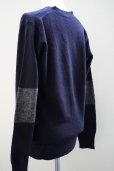 画像1: eleven 2nd　<br />Cashmere no.2　<br />Elbow Patch Cardigan　<br />col.Dark Navy (1)