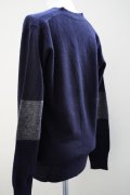 eleven 2nd　 Cashmere no.2　 Elbow Patch Cardigan　 col.Dark Navy
