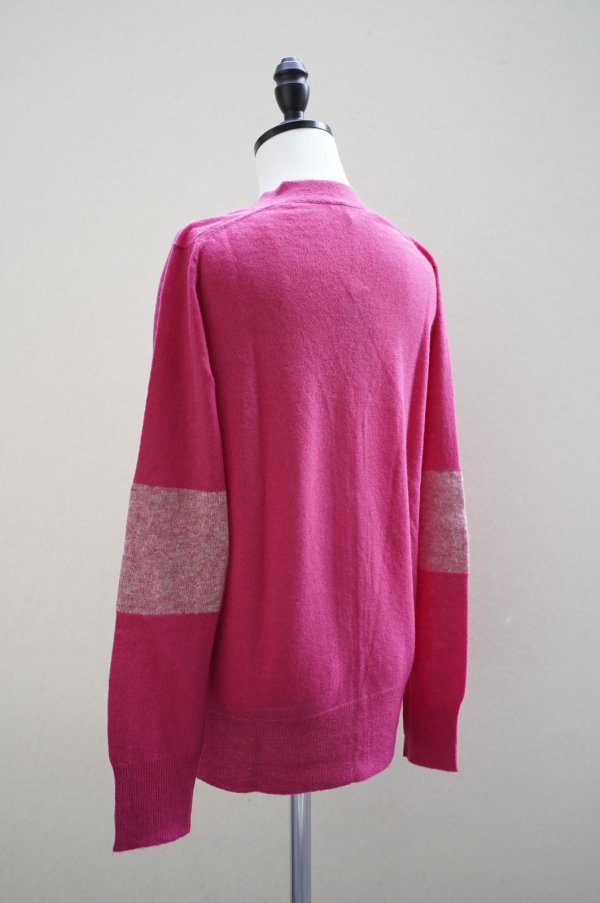 画像1: eleven 2nd　 Cashmere no.2　 Elbow Patch Cardigan　 col.Magenta