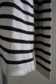 画像3: eleven 2nd【MENS】　<br />Cashmere no.2　<br />MENS Round Neck Border　<br />col.Oyster/Dk.navy (3)