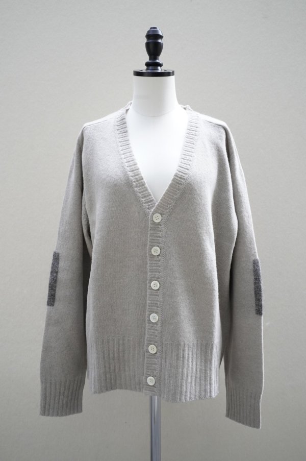 画像2: eleven 2nd【MENS】　 Australian Lamb's Wool　 Elbow Patch V-CD　 col.Stone