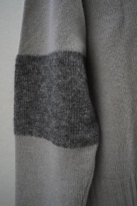 eleven 2nd【MENS】　 Australian Lamb's Wool　 Elbow Patch V-CD　 col.Stone