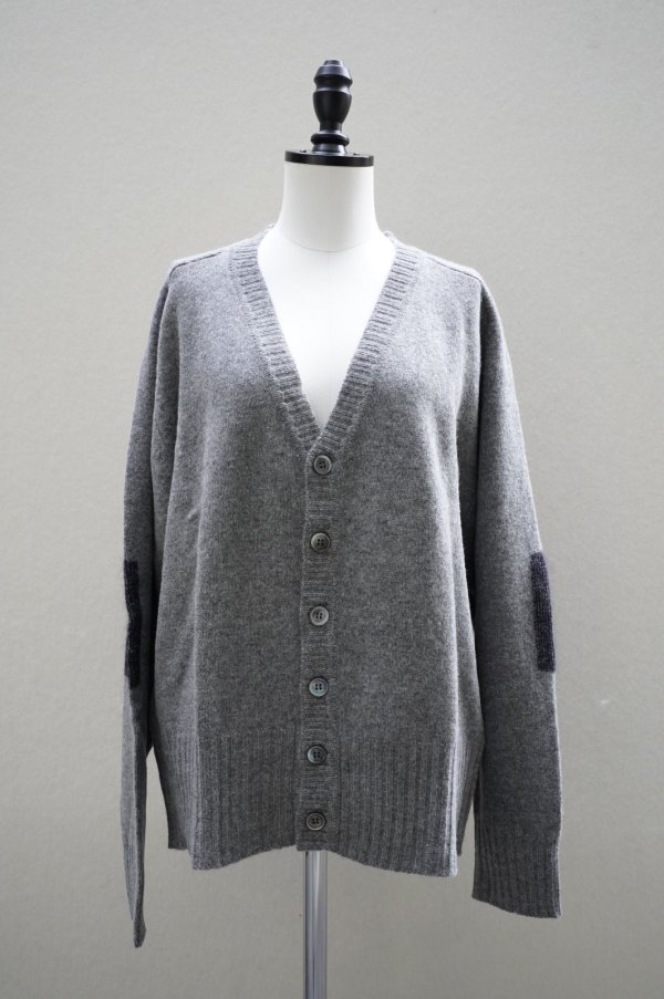 画像2: eleven 2nd【MENS】　 Australian Lamb's Wool　 Elbow Patch V-CD　 col.Grey