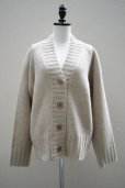 画像1: eleven 2nd　<br />Yak Lambswool　<br />Chunky V-neck Cardigan　<br />col.Mink (1)
