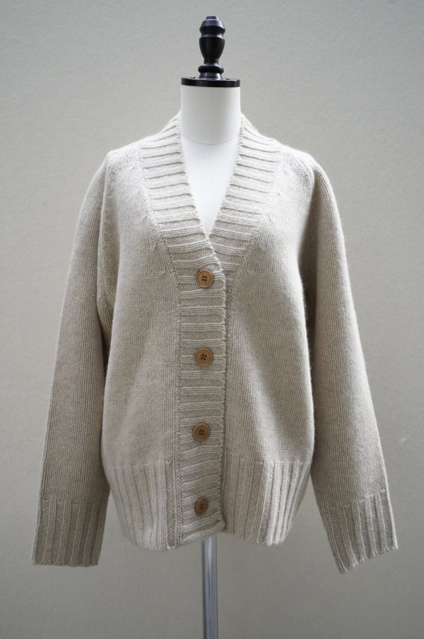 画像1: eleven 2nd　 Yak Lambswool　 Chunky V-neck Cardigan　 col.Mink