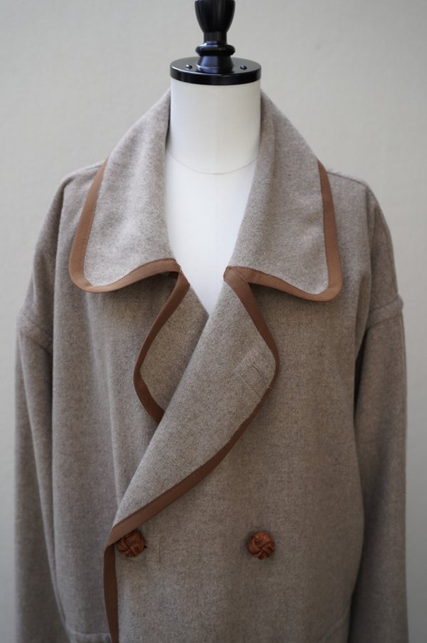画像3: m's braque　 HOUSE COAT　 col. NATURAL/BROWN