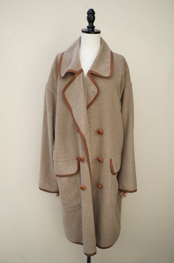 画像1: m's braque　 HOUSE COAT　 col. NATURAL/BROWN