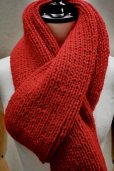 画像3: eleven 2nd 　<br />Merino Wool Large Rib Muffler　<br />col. Red (3)