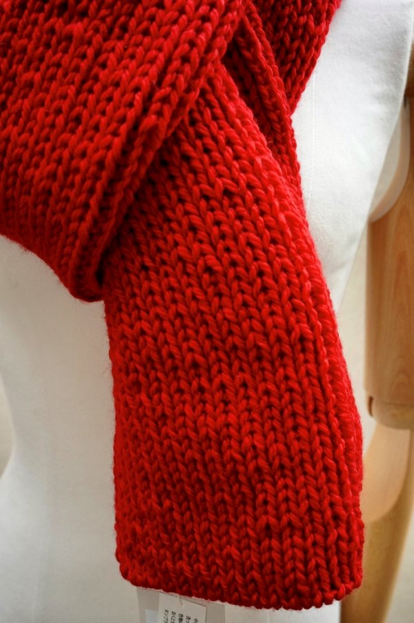 画像4: eleven 2nd 　 Merino Wool Large Rib Muffler　 col. Red