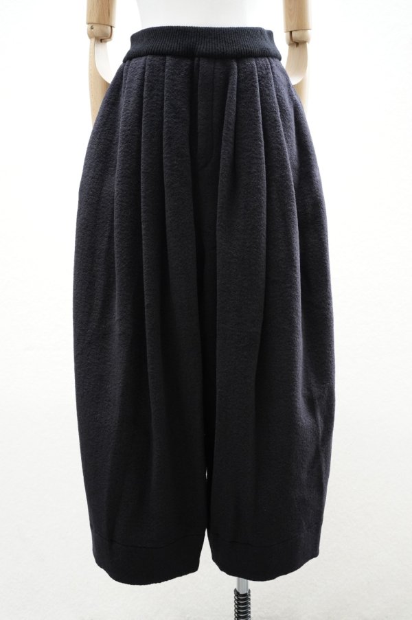画像1: 10 HANDCRAFTED MODERN　 WAIST RIB KNIT WIDE PANTS　 col. BLACK