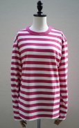 画像1: eleven 2nd MEN'S　<br />Cotton Border Jersey Long T -shirt　<br />col. White / Rose (1)