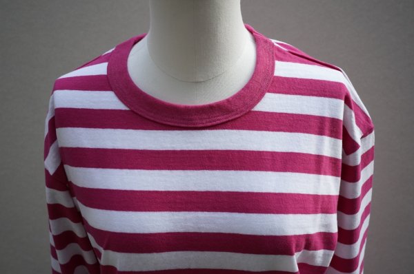 画像2: eleven 2nd MEN'S　 Cotton Border Jersey Long T -shirt　 col. White / Rose