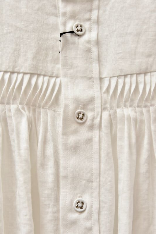 Scye Linen Pintucked Pullover Blouse リネン高密度タックシャツ col.オフシロ ※ Scye オリジナル